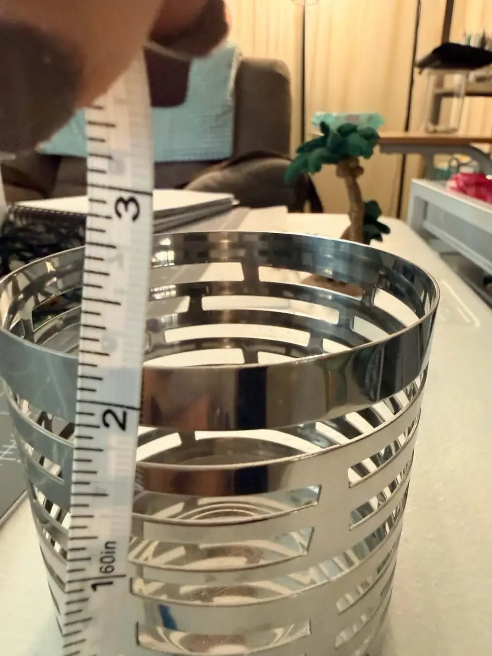 IKEA Stainless Steel Metal Cutout Candle Holder Vase Container